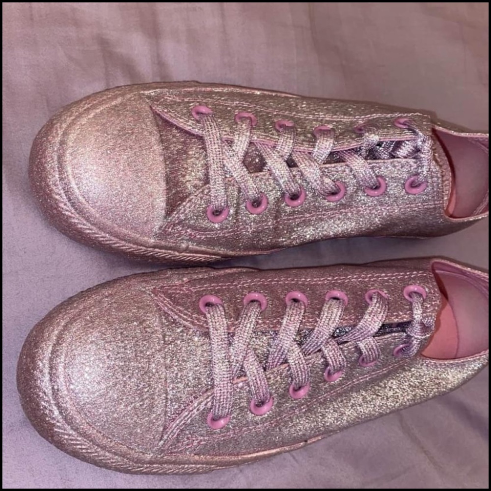 Pink sparkly converse